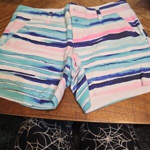 Lilly pulitzed Callahan shorts. Size 00. Pink and blue watercolor stripe.